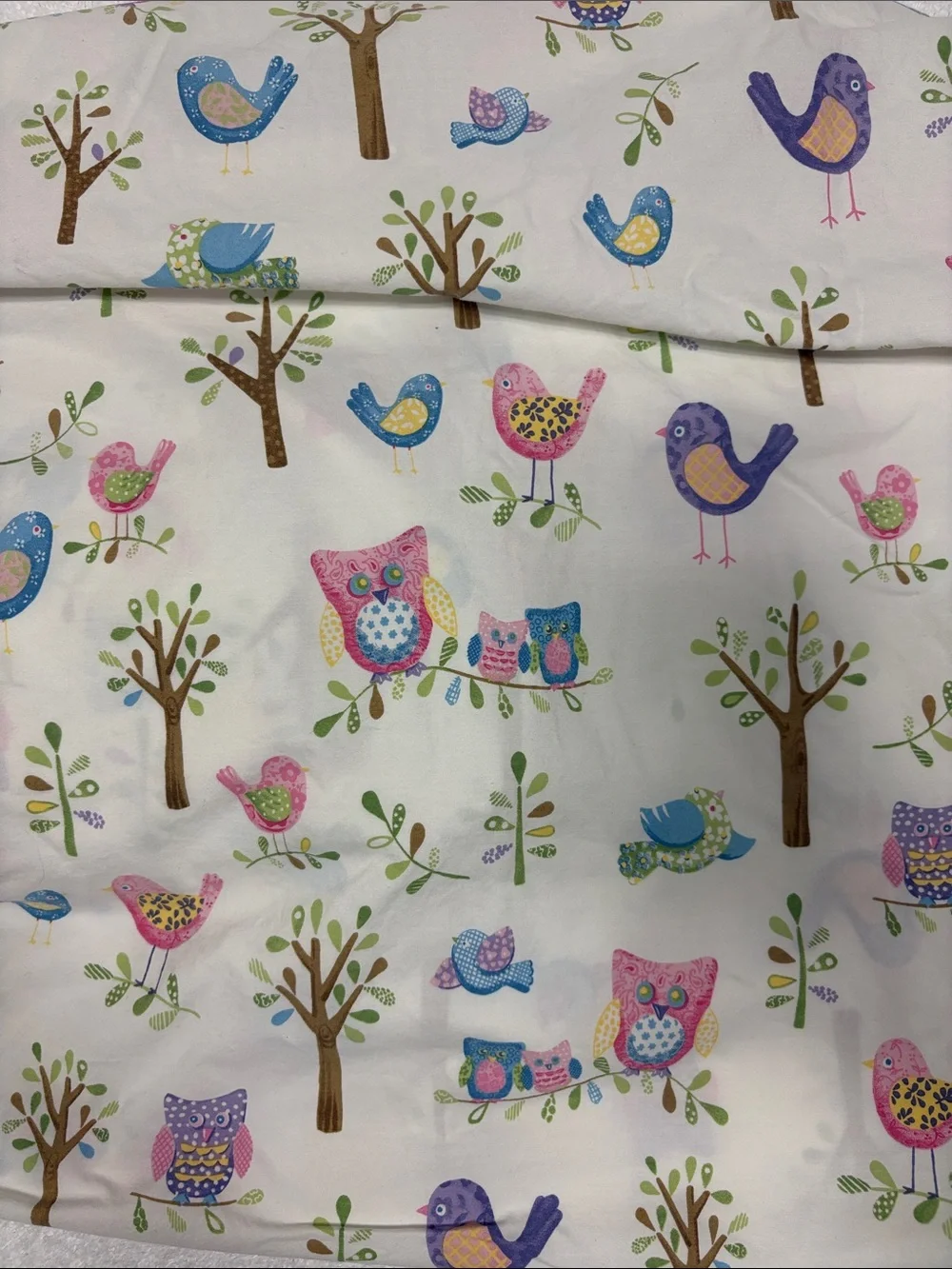 Pottery Barn Kids Hayley Owl Trees Birds Organic twin fitted Sheet Retired 12’